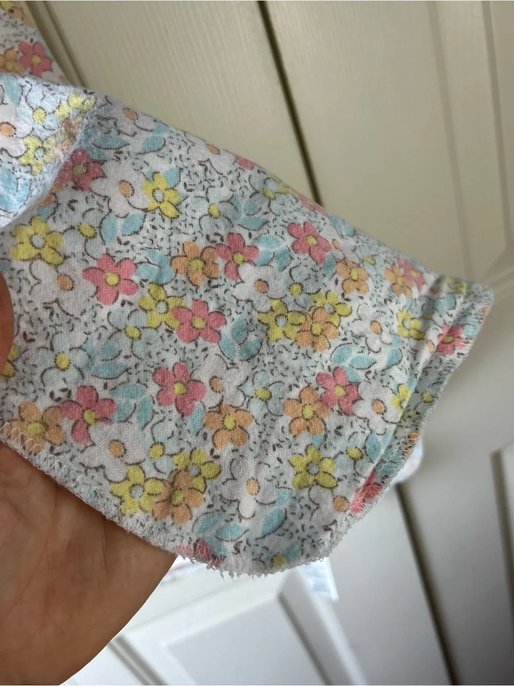 Carter's Pink Blue Floral Baby Receiving Blanket Flannel Cotton Yellow White